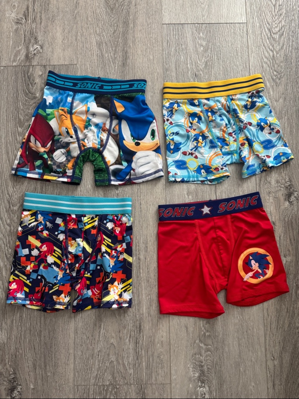 EUC Sonic Themed Kids Boxer Briefs - Red, Blue, Yellow, Multicolor Size 4